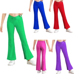 Girls Activewear Dance Trouser Performance Pants Workout Elastic Waistband Yoga - Picture 1 of 70