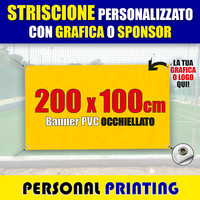 STRISCIONE PUBBLICITARIO PERSONALIZZATO 2x1 m striscioni BANNER PVC economico