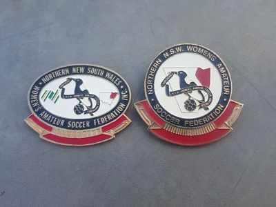 2 Vintage Northern NSW Womens Amateur Soccer Federation Large Heavy Plaques VGC - image 1 of 4