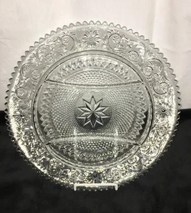 Duncan & Miller SANDWICH CRYSTAL *12" ROUND *3 PART RELISH TRAY* - Picture 1 of 3
