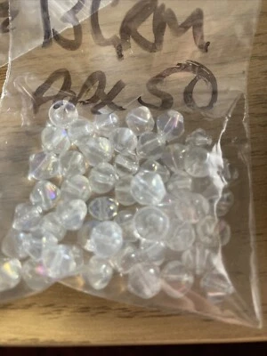 Clear Glass / crystal 13gm approx 50 Bicone beads - Image 1 of 2