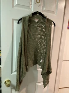 MOSSIMO SUPPLY CO olivgrün Strick Häkel Baumwolle ärmellos Pullover Weste Large - Bild 1 von 8