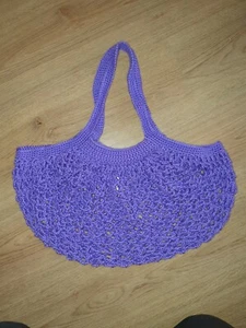 Purple Market Bag, Crochet Beach Bag, Shoulder Bag ( Hand Made to Order ) - Picture 1 of 8
