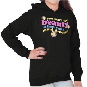 You Cant See Beauty When Your Mind Is Closed Youth Girls Hoodie Sweatshirts Kids - Picture 1 of 7