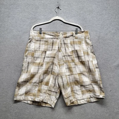VINTAGE Billabong Men Shorts 36 Tan Embroidery Plaid Chino Grunge Skater Y2K - Image 1 of 4