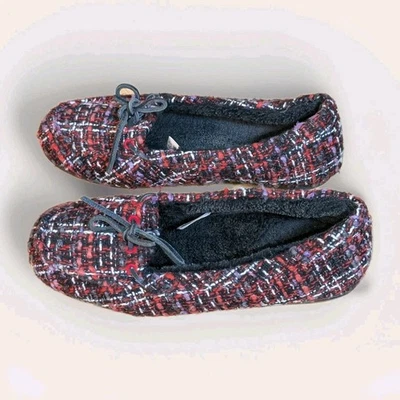 Zapatillas Vionic Comfort negras y rojas con acento de lazo para mujer talla 10M Foto 1 de 4