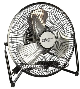 Comfort Zone 9 inch Cradle Fan, 3 Speed Floor or Table Fan w/180 Degree Tilt - Picture 1 of 3