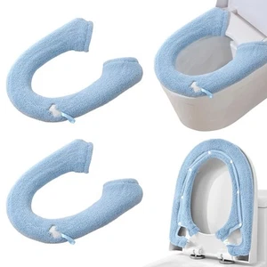 2 Packs Toilet Seat Cover, Plush Warm Bathroom Toilet Seat Cushion with Snaps... - Picture 1 of 9