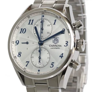 OROLOGIO TAG HEUER CARRERA CALIBRO 16 HERITAGE CRONOGRAFO CAS2111.BA0730 ARGENTO SS - Foto 1 di 10