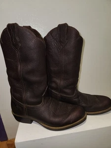 Botas vaqueras occidentales Georgia vintage de cuero Brn para hombre talla 8W núcleo cómodo*en buen estado  - Imagen 1 de 10