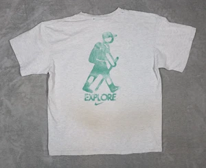 Rare Men's Vintage 90s Nike Explore Hiking Made in USA Gray T-shirt Large - Picture 1 of 11