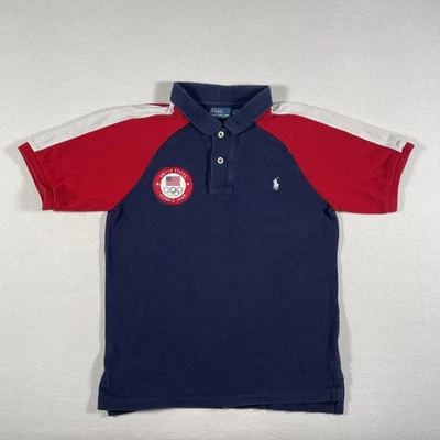 Camisa Polo Ralph Lauren Equipo EE. UU. De Colección Juvenil Mediana Azul Marino Rojo Oficial Olímpico Foto 1 de 4