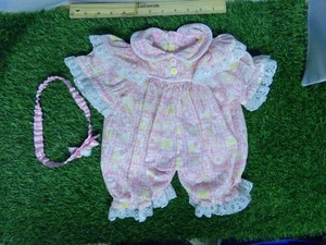 FITS CABBAGE PATCH SOFTIES HANDMADE pink flowered JUMPER - Picture 1 of 2