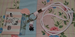 BNWT Sanrio Vivitix Hello Kitty 2005 Lanyard with Heart, Mascot & Dog - Picture 1 of 6