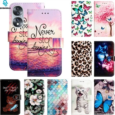 Phone Cover for Huawei Honor 400 300 200 90 X7C X8C Painted Leather Wallet Stand - Image 1 of 4