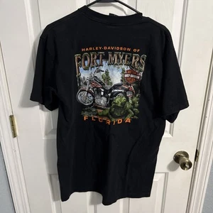 2006 Sz L Fort Myers FL Harley Davidson T Shirt Black USA Made Gator 🐊 Florida - Picture 1 of 9