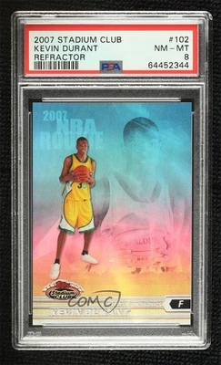 2007 Topps Stadium Club NBA Chrome Refractor /999 Kevin Durant PSA 8 Rookie RC - Image 1 of 2