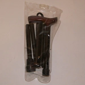New Wooden Handled Height Adjustable Fold up Walking Stick - Picture 1 of 4