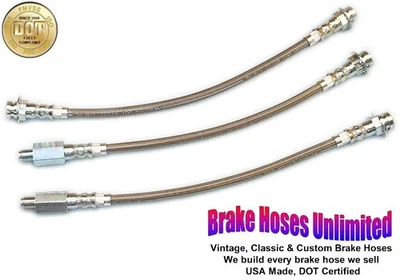 КОМПЛЕКТ ТОРМОЗНЫХ ШЛАНГОВ ИЗ НЕРЖАВЕЮЩЕЙ СТАЛИ Buick Special 1958 - Изображение 1 из 3