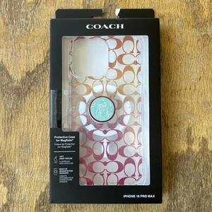 Funda Coach iPhone 16 Pro Max Signature C Rosa Naranja Brillo Magsafe - Imagen 1 de 4