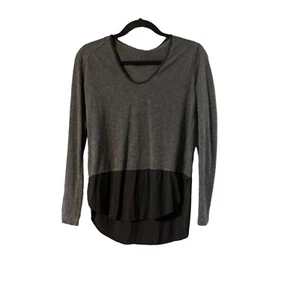 Camisa Top Mujer Pequeña Zara Pullover Gris y Negra Manga Larga - Imagen 1 de 4