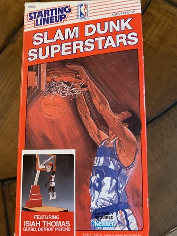 1989 Starting Lineup Slam Dunk Superstars Isiah Thomas NIB Sealed Pistons Cover