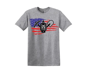 Miner Underground Coal  USA flag all sizes small med large xl xxl mens tshirt - Picture 1 of 2