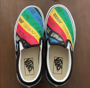 Vans “OFF THE WALL” colorful slip on shoe. Mens 4, woman’s size 5.5. Preowned. - Picture 1 of 5