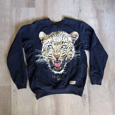 Entree LS Sweatshirt Mens Size Small S Black Cougar Print Crew Neck Pullover - Image 1 of 4