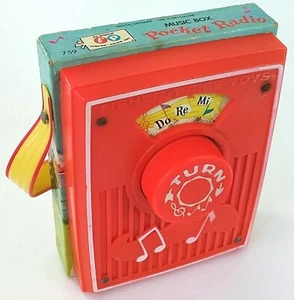 Vintage Fisher Price Toys Do Re Mi 1969 Wind Up Pocket Radio Music Box #759 - Picture 1 of 9