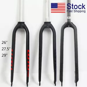 US 26/27.5/29" Carbon/Aluminum Rigid Fork Disc Brake MTB Bike Front Forks 9mm QR - Picture 1 of 17