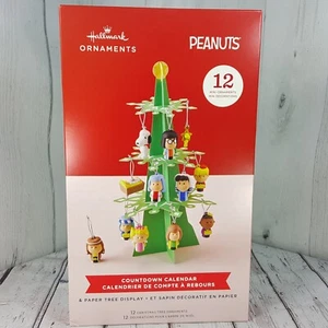 Hallmark Peanuts Countdown Calendar & 11" Tree Display w/ 12 Mini Ornaments NEW - Picture 1 of 8