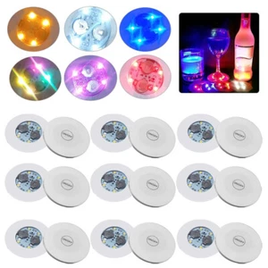 20 PCS/Set LED Coaster Light Up Drink Bottle Cup Mat Glow Club Party Bar Decor - Picture 1 of 17