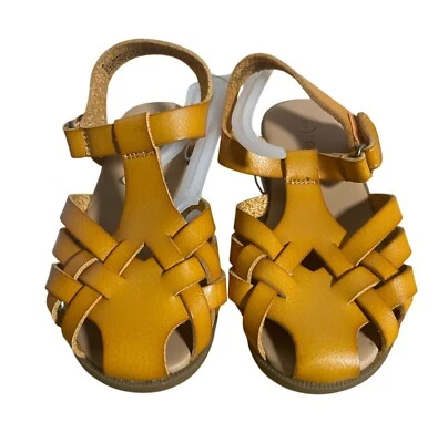 Cat & Jack Ella Girls Sandals Size 8 Faux Leather Adjustable Strap Cognac Boho - Image 1 of 4