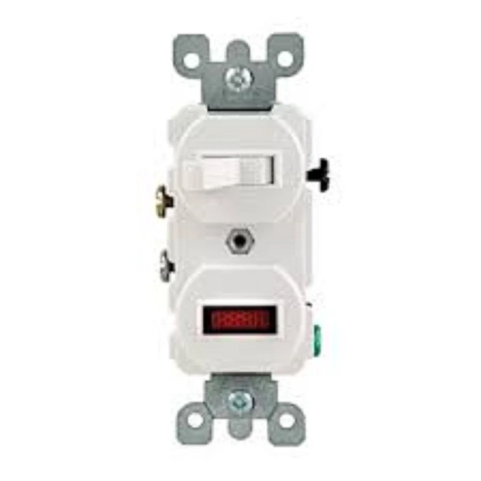 Interruptor combinado y luz piloto Leviton 5226-WSP 15A-120V, Foto 1 de 1