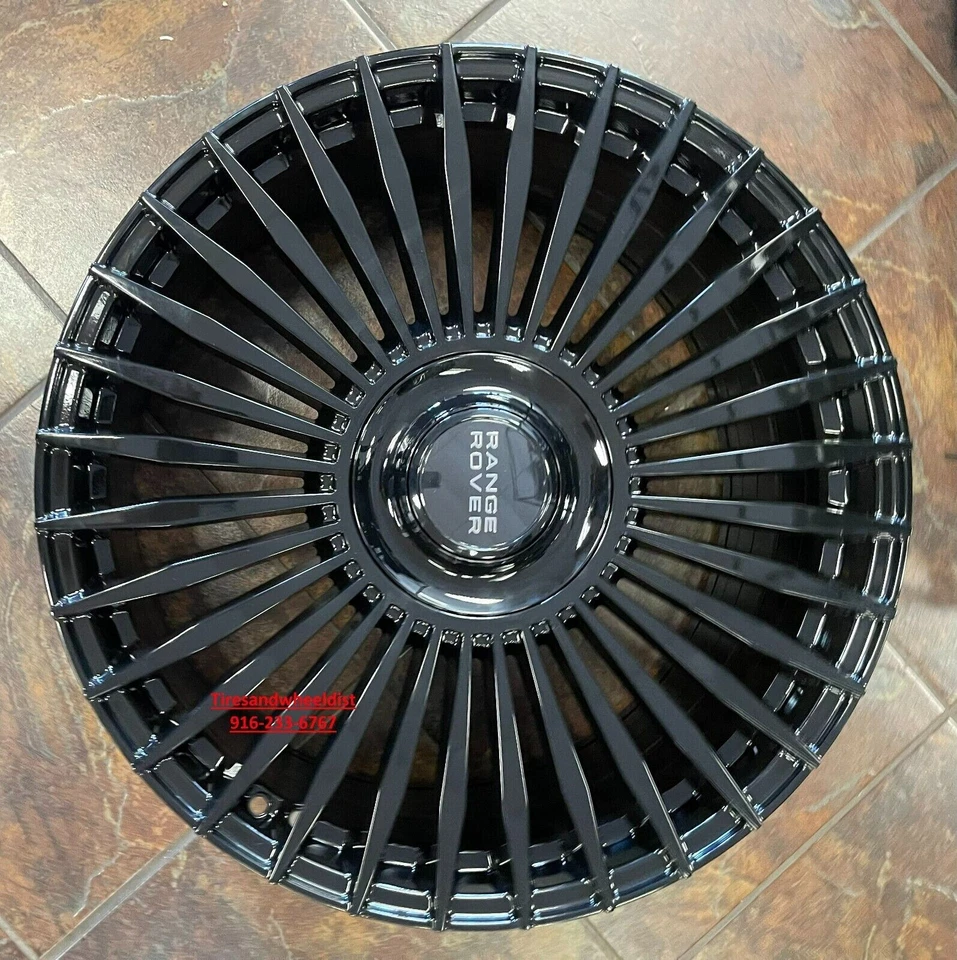 24” Range Rover 2023 Style Rims Gloss Black Wheels with Tires Evoque Velar New - Image 1 of 1