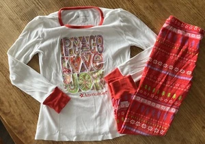 American Girl “Peace, Love & Joy” 2pc Holiday PJ Set for Girls Size 12 - Picture 1 of 8