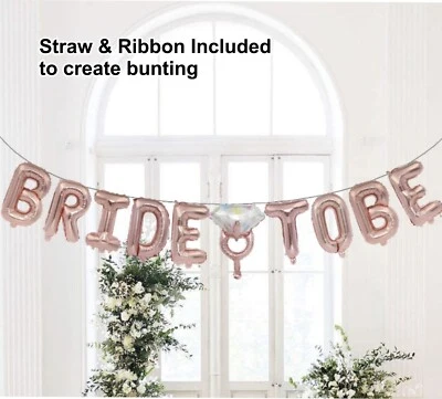 Juego de globos de ducha nupcial decoraciones despedida de soltera de novia letras grandes Foto 1 de 3