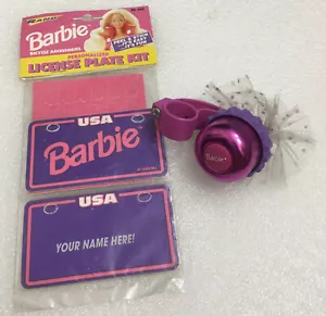 NOS Vintage 1993 BARBIE DOLL Bicycle Name License Plate Kit BALLERINA TUTU BELL - Picture 1 of 5