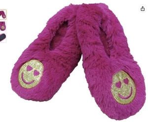 Fuzzy babba Little Girls gripper Slipper Socks Love fits KIDS shoe size 9-12 - Picture 1 of 2