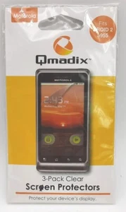 3 Pack Qmadix Anti Glare LCD Screen Protectors Fits Motorola Droid 2 a955 - Picture 1 of 5