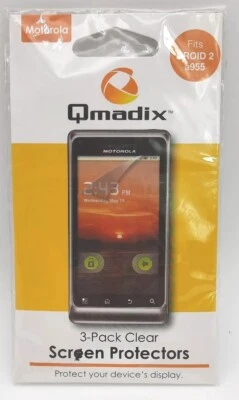 3 Pack Qmadix Anti Glare LCD Screen Protectors Fits Motorola Droid 2 a955 - Image 1 of 4