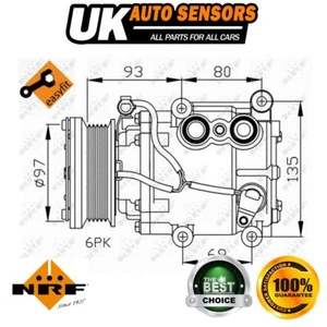 Passt für Ford Mondeo 2000-2007 1.8 2.0 2.3 NRF Klimakompressor - Bild 1 von 8