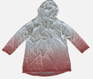 Womens Small Sonoma lightweight hoodie shirt top 3/4 sleeve orange/white - Picture 1 of 3