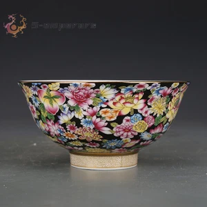 5,6" gute chinesische Jingdezhen Farbe Emaille Porzellan zehntausend Blumen Schalen - Bild 1 von 8