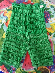 VTG RUFFLED PETTIPANTS GREEN BLOOMERS⭐MALCO MODES COSTUME M-L ELASTICIZED 17" - Picture 1 of 6