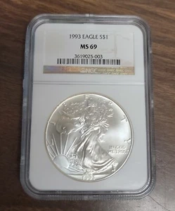 1993 American Silver Eagle - NGC MS69 - Picture 1 of 5