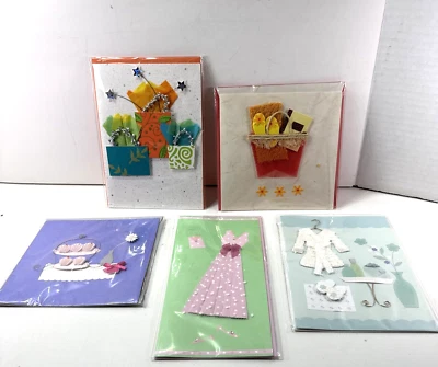 Tarjetas 3D adornadas en blanco mágico de papel 5X NUEVO ESTADO #7 Foto 1 de 4