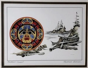 Art Print Michael Duncan Northern Sunset Signed  double mat sealed in wrap - Picture 1 of 7