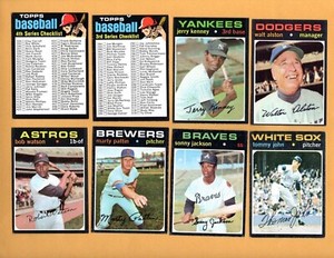 1971 TOPPS SINGLES U-PICK COMPLETE YOUR SET 1-201 + 506-747 MANY NRMT